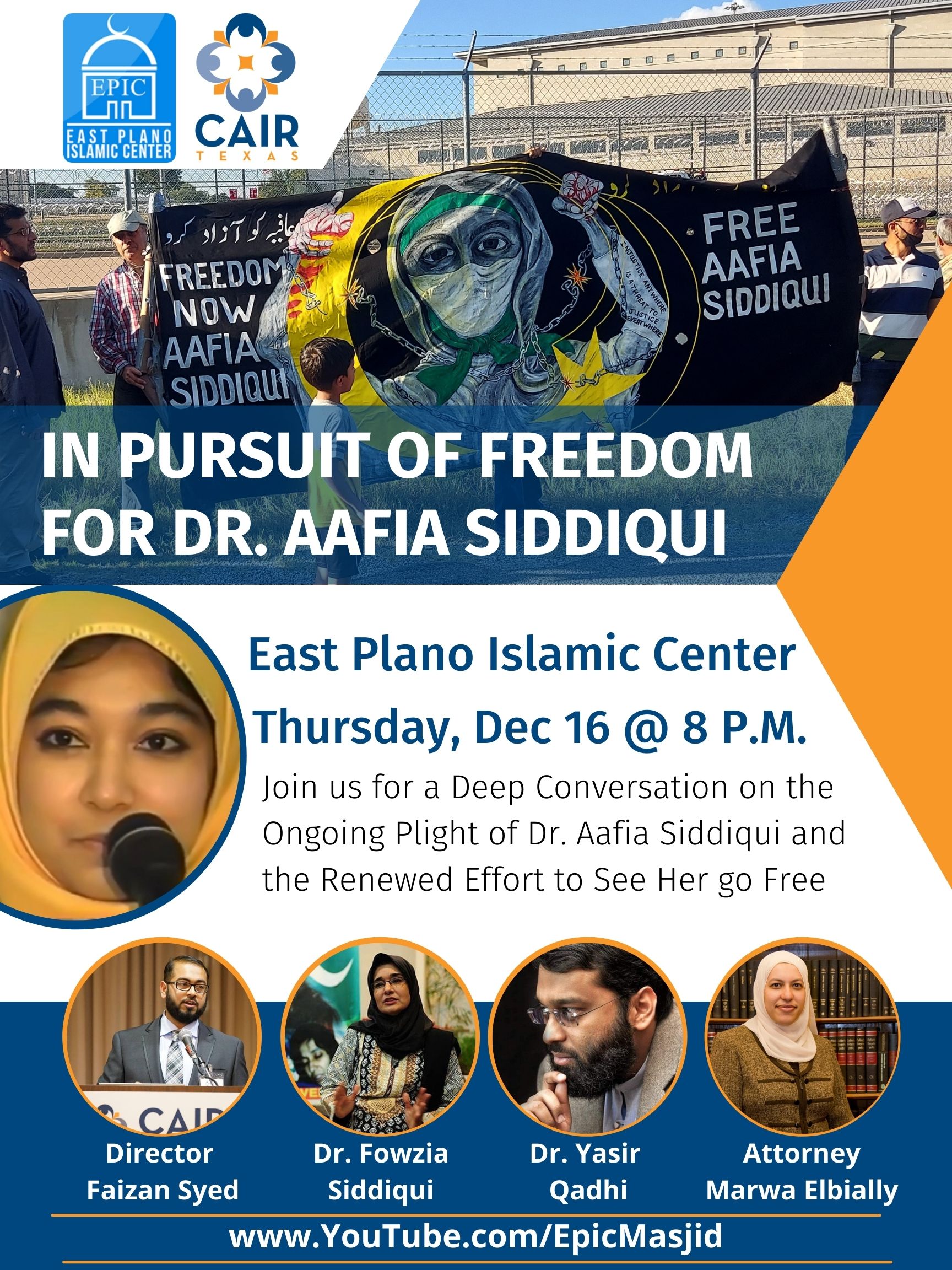 Dr. Aafia Siddiqui Talk at EPIC Masjid CAIR Texas